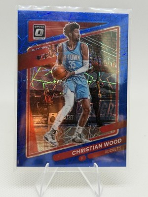 2021-22 Donruss Optic Christian Wood #93 Blue Velocity Houston Rockets