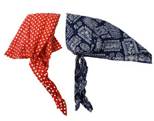 2 Handmade Bonnet Womens Girls Baby Prairie Cottagecore Blue Orange polka dot