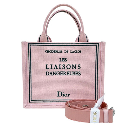 Christian Dior Book Tote Small M1404PEHO-M19I Pink Canvas #1217