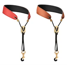 1 XLeather Saxophone Neck Strap/for Soprano Tenor Alto Baritone Sax Multi Color