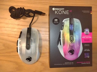Roccat Kone XP Wired Gaming Mouse Multi-Button Clear Black Unused