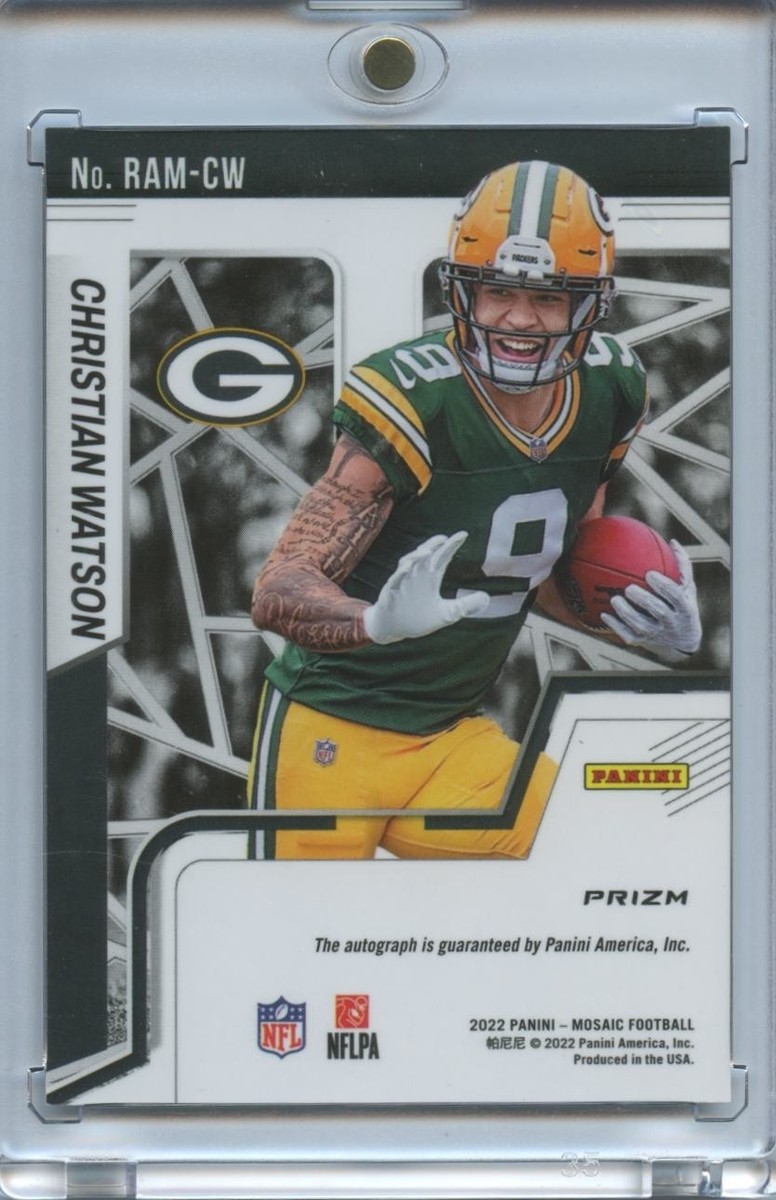 Christian Watson 2022 Mosaic Auto Autograph Rookie RC Green Bay