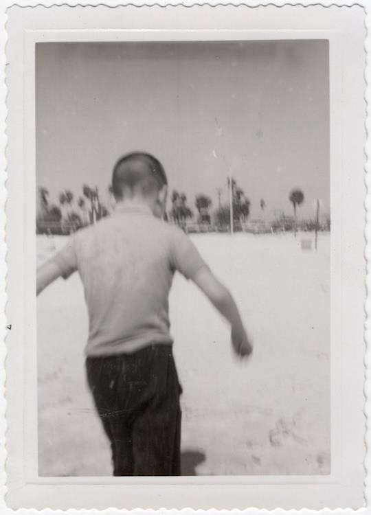 Back of a boy, 1940s