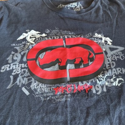Vintage Ecko Unltd T Shirt Men Black Red Logo Deadstock Hip Hop