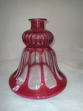 Ancien Abat jour en verre Overlay rouge