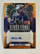 Malcolm Moore 2025 Prizm Sensational Signatures Orange Pulsar Auto #10/99