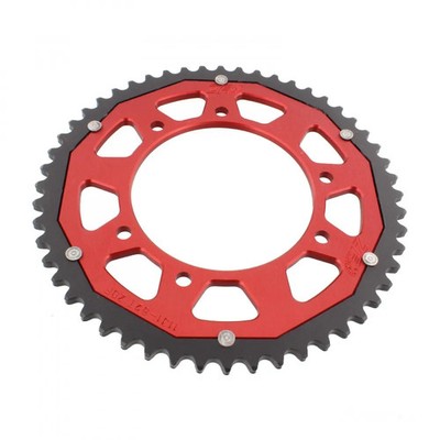 Kettenrad Alu rot 52-Zähne 420-Teilung für Rieju MRX 50 Bj. 2002-2005