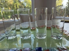 Set of Four Libby Aspen Hi-Ball Glasses Gold Rim Barware