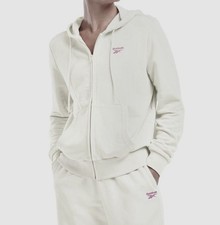Reebok Women's White French Terry Zip Up Front Hoodie Size: XS