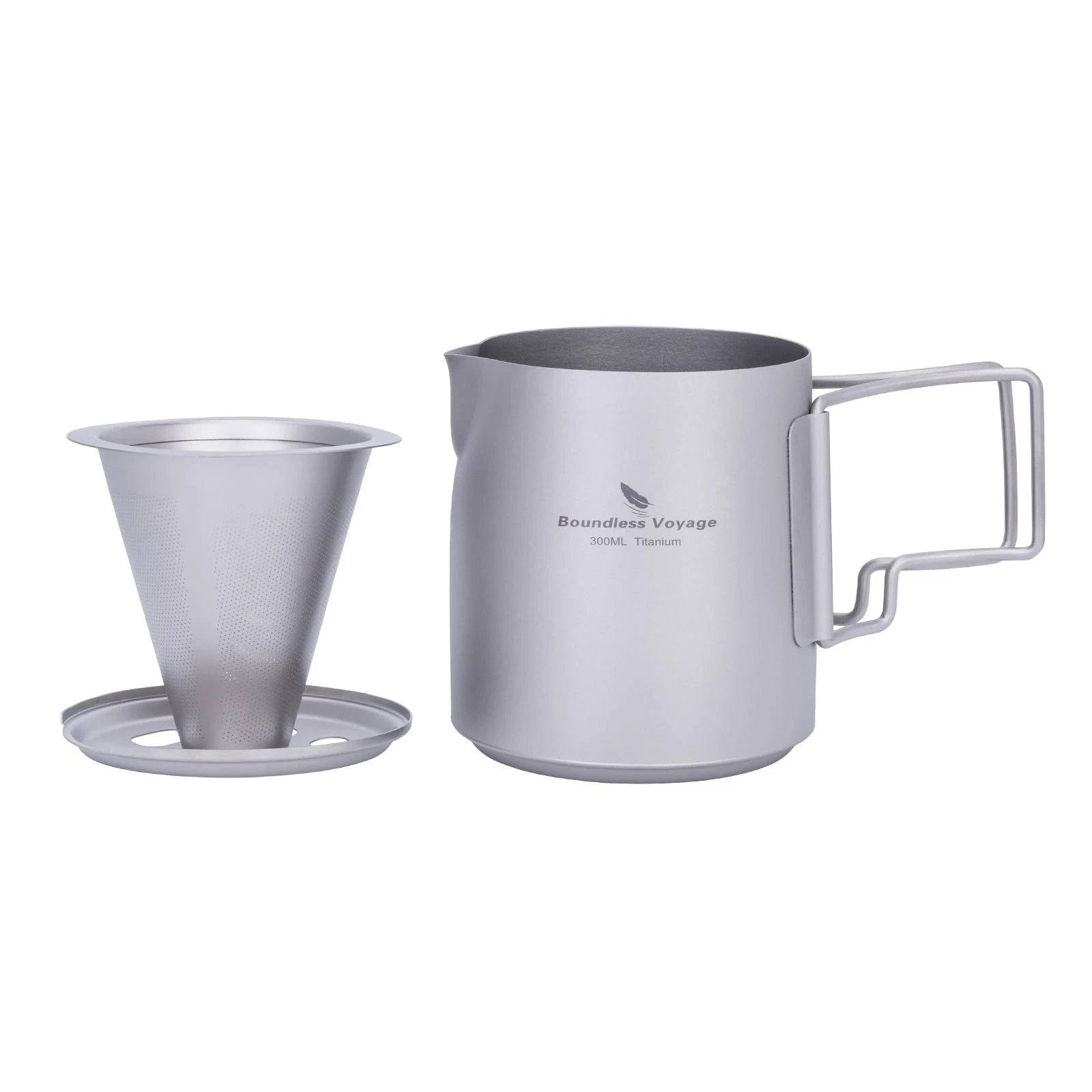 Titanium Pour-over Coffee Maker Set Coffee Mug with Reusable Detachable Dripp...