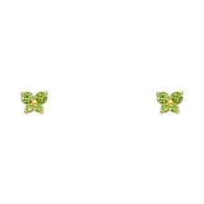 NEW 14K YELLOW GOLD BUTTERFLY SCREW BACK STUD EARRINGS AUG 