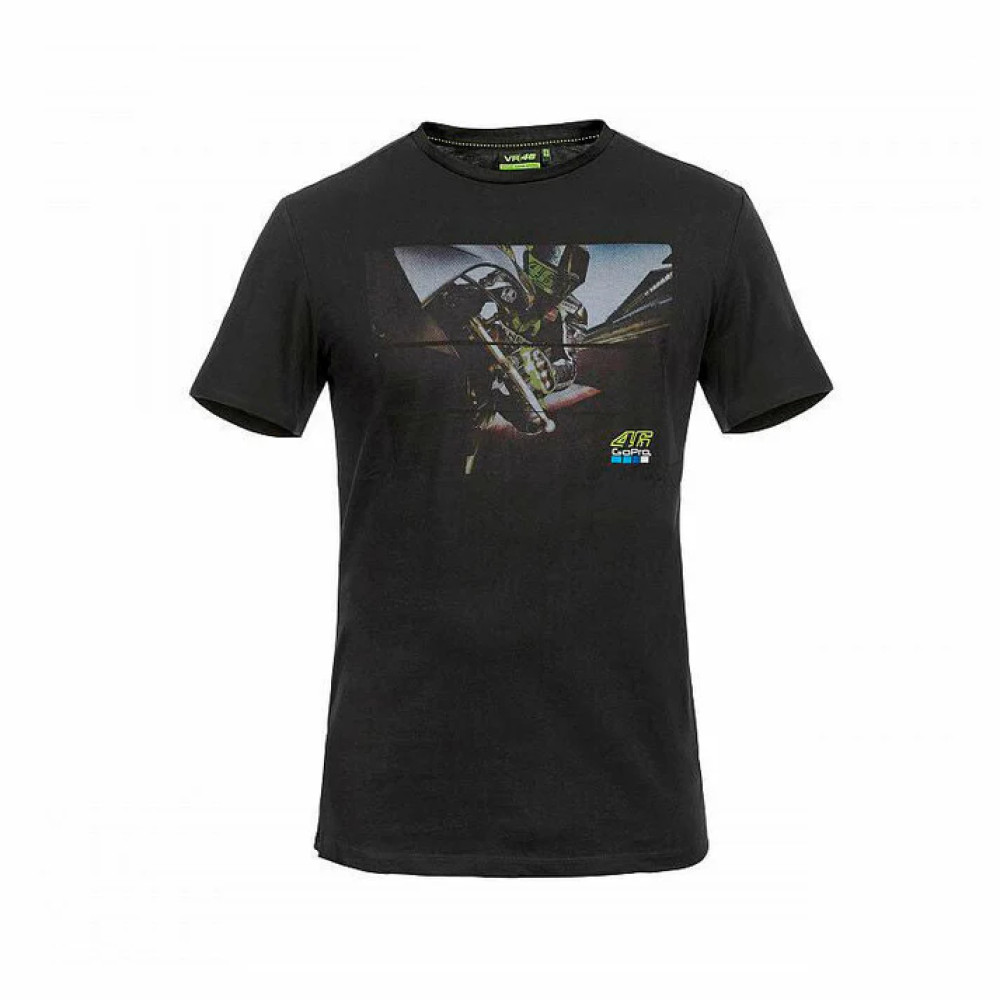 Valentino Rossi MotoGP T-Shirt Men's Black Gopro Ride Top - New thumbnail 2