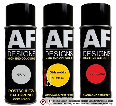 Spraydose Set für Oldsmobile Y1F9804 Fleet Yellow Autolack Klarlack Grundierung 