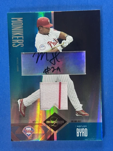 2004 Leaf Limited Moniker Marlon Byrd Autograph Jersey 1/1 Phillies