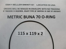 115mm ID x119mm OD x 2mm thick O-ring. Buna-70.  Quan 1.