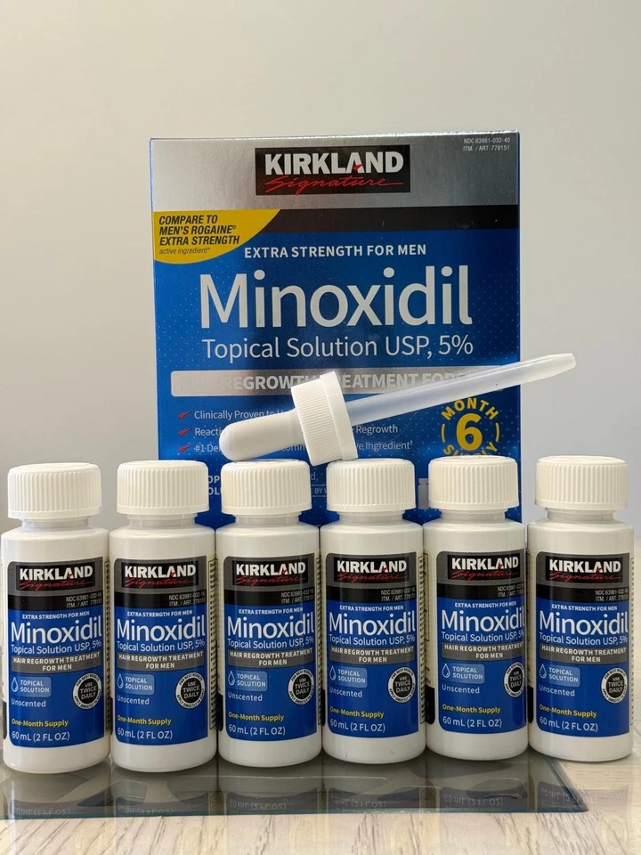KIRKLAND Minoxidil 5% Extra Strength Men Hair Regrowth Solution 6 Month Supply - Image 2 of 4
