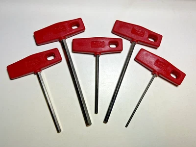 Vintage CK Tools 5 Piece T-Handle Allen Key Set, Made in Germany Red Handle - Image 1 of 4