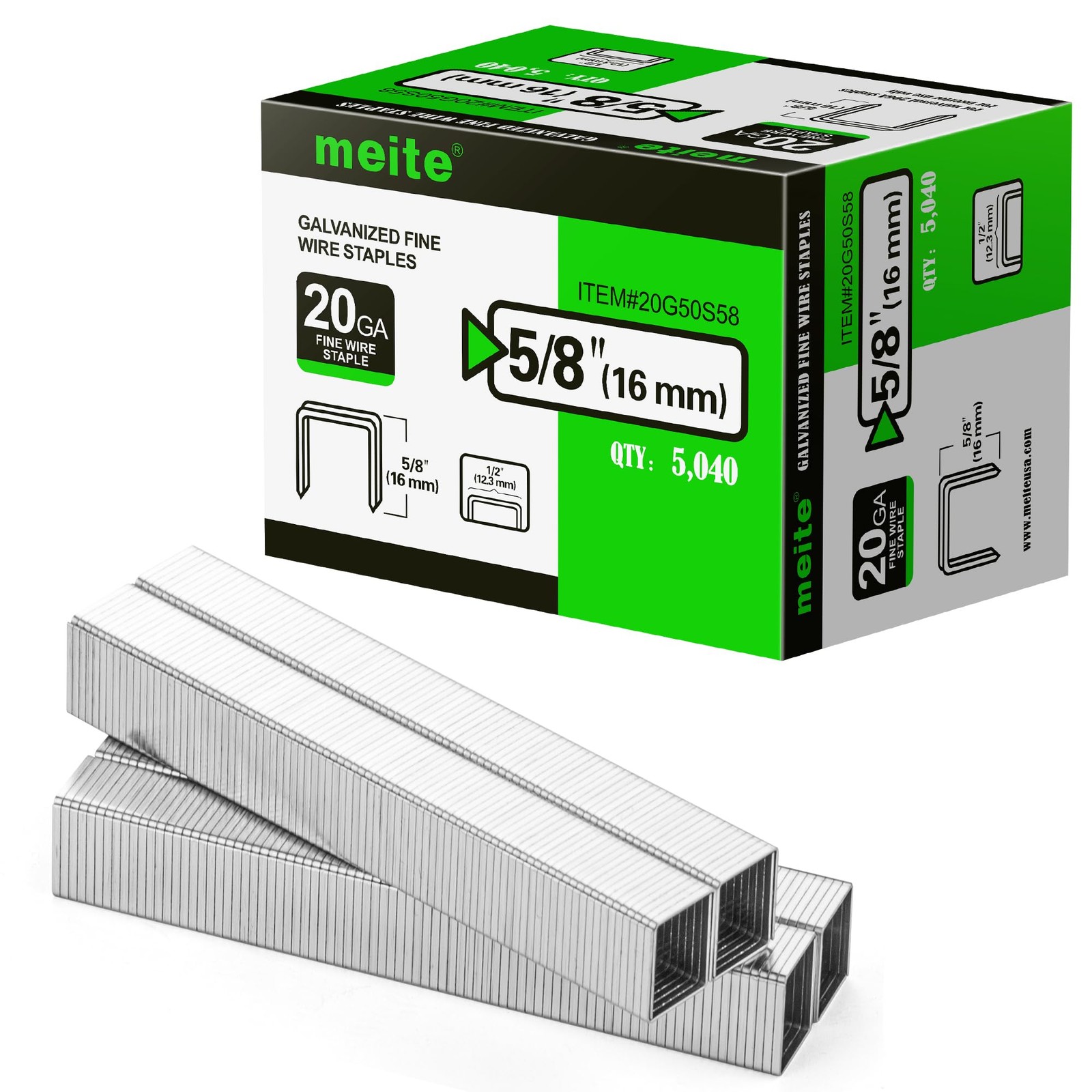 20 Gauge Galvanized Upholstery Staples, 1/2-Inch (12.3 mm) C