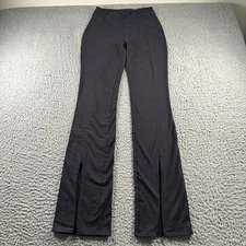 Alo Yoga Pants Womens M Black Flare Split Hem Athletic Leggings Bootcut