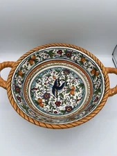 Dario Farucci Designs “Villa Paradiso” Large Pasta Serving Bowl -Chip On Handle