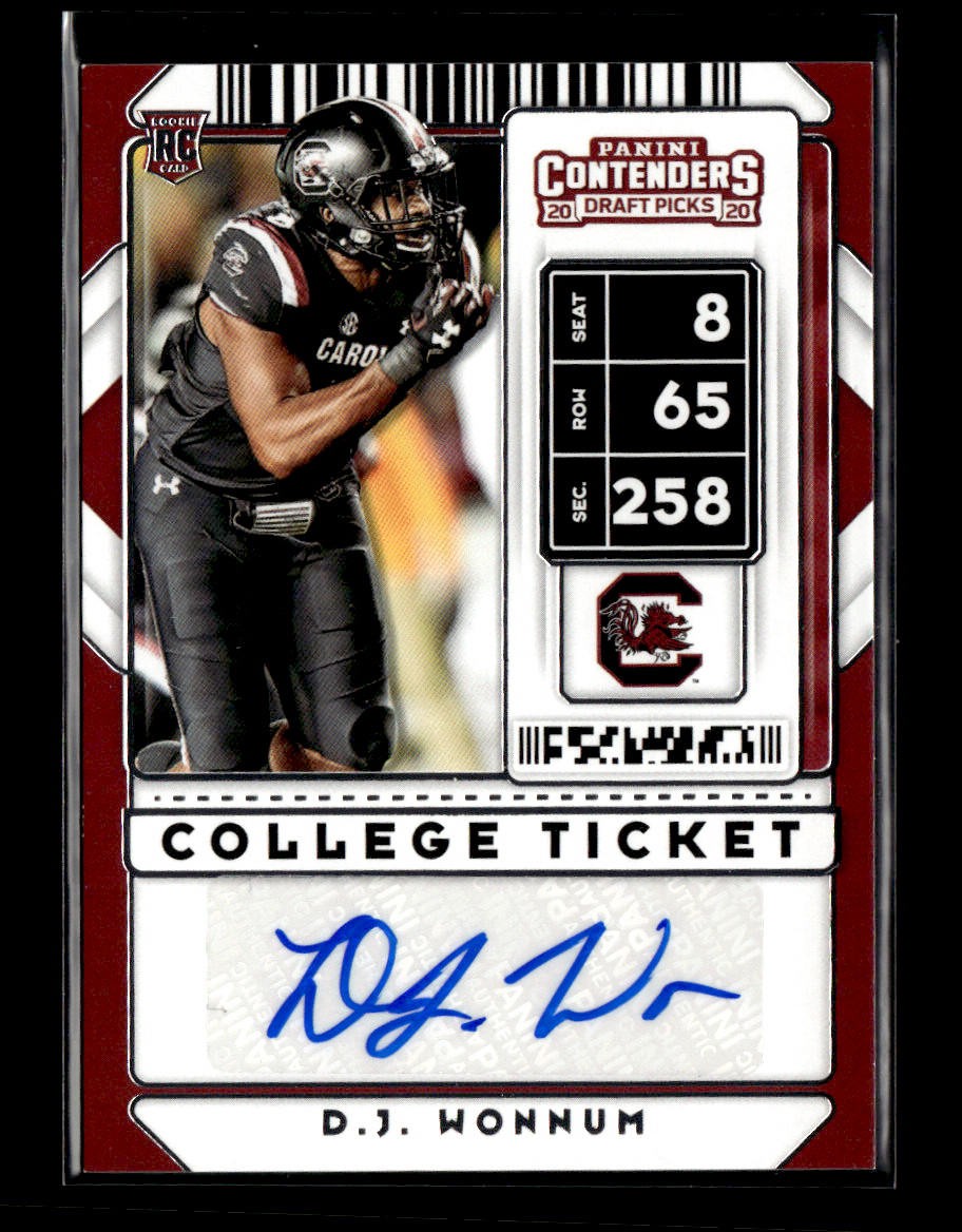 2020 Panini Contenders Draft Picks #244 D.J. Wonnum AUTO