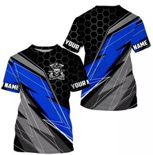 Motocross Racing Dirt Bike Motorcycle Off-Road Biker Blue 3D shirt Full Size