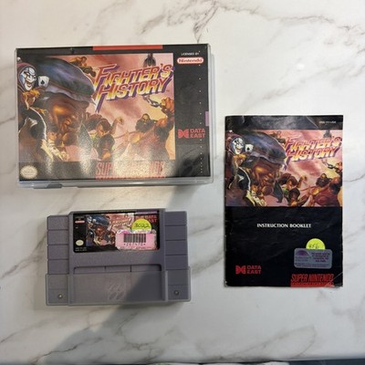 Fighter s History   Super Nintendo SNES   Box, Manual & Game   Data East