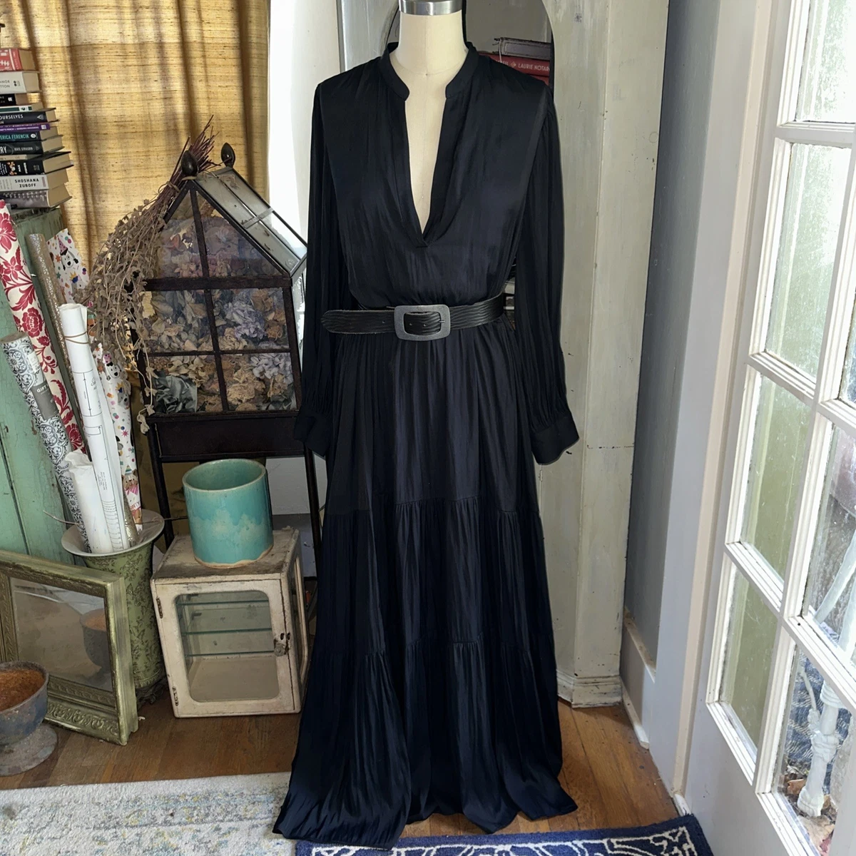 black and white striped long maxi dress Black and White Striped Cut Out Maxi Dress