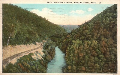 Postcard MA Mohawk Trail Mass The Cold River Canyon 1927 Vintage PC f4404