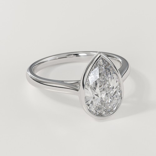 2.50 CT Pear Lab Grown Diamond Engagement Ring IGI Certified VS1 14k White Gold - 第 1/13 張圖片