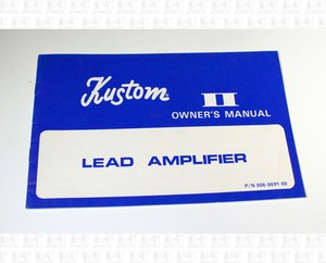 Kustom II Lead Amplifier Owner’s Manual | eBay