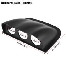 2 52mm Black Car Triple Dash Gauge Meter Pod 3 Hole Dashboard Mount Holder Pod