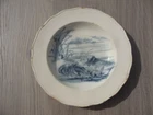 BWM & C Hollow Plate - Fables "Crayfish and His Daughter" 19th Century