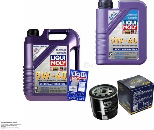 Inspection Kit Filter Liqui Moly Oil 6L 5W-40 for Vauxhall Meriva Astra G F48_