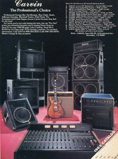 1983 Print Ad of Carvin DC200 Koa Guitar w Heads & Amplifiers