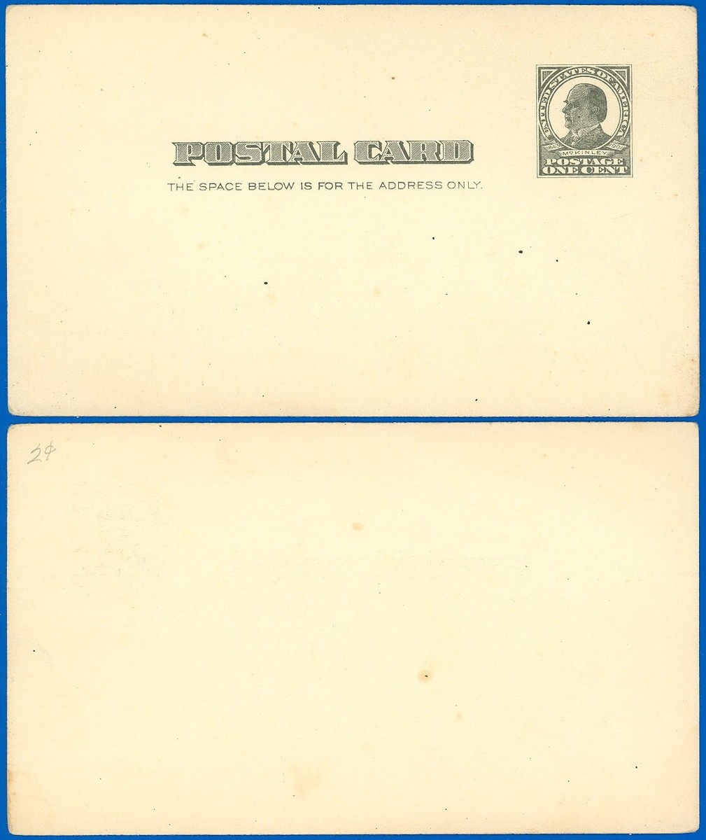 US 1907 Issued #UX19 Postal Card, Mint-Fine, Some Creases, SCV
