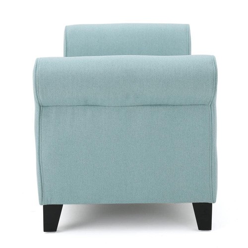 Noble House Armed Storage Bench 50" x 20.5" x 19.75" Fabric Backless Light Blue - Picture 2 of 10