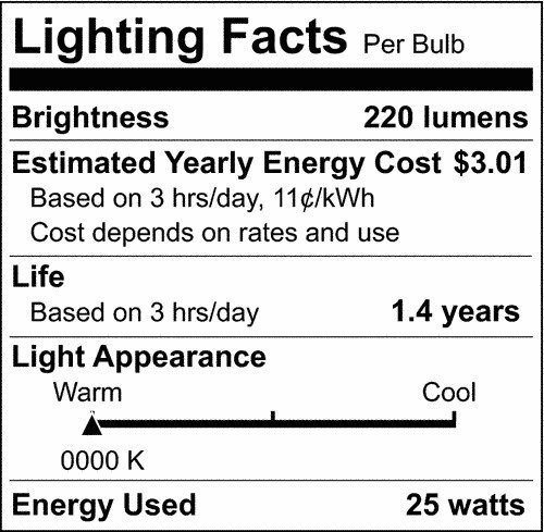 Satco S3838 120V Medium Base 25-Watt G16.5 Light Bulb, Clear - Picture 2 of 5