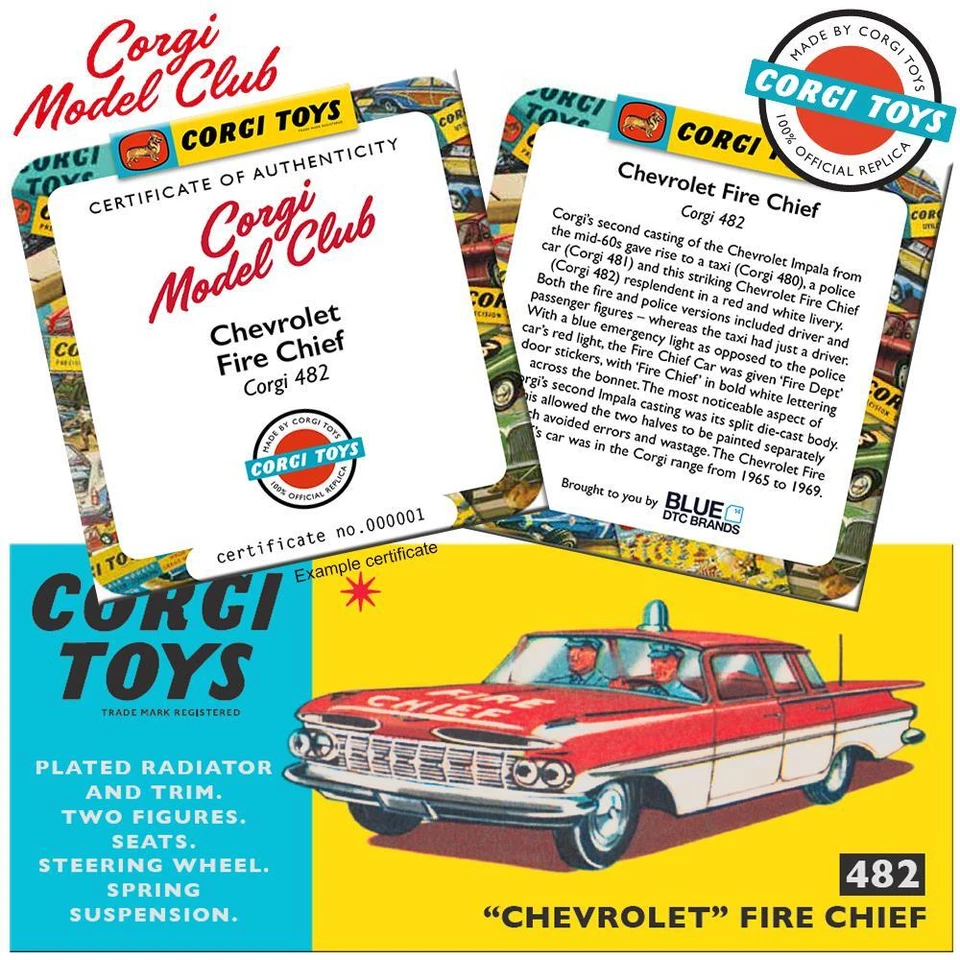 Corgi Model Club Chevrolet Fire Chief Diecast Boxed Model Car inc CoA - Image 4 of 4