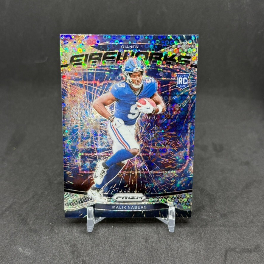 2024 Panini Prizm Rookie Fireworks No Huddle Prizm Malik Nabers RC + Free Extra