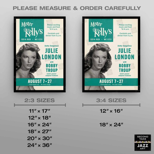 Julie London jazz poster - Mister Kelly's - Chicago - 1961 - Picture 3 of 7