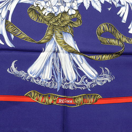 Hermes Scarf REGINA 90cm Silk Carre Foulard LEILA MENCHARI - Picture 2 of 6