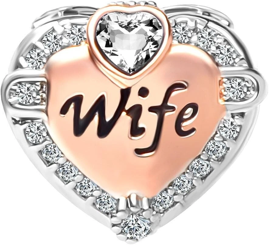 Oro Rosa Esposa Corazón Amor Dije Pandora Pulsera Dijes Pulseras Año Nuevo Regalo Foto 2 de 3