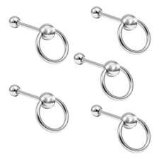 5/10/20pc 316L Surgical Steel Door Knocker Tongue Bar Ring Barbell Body Piercing