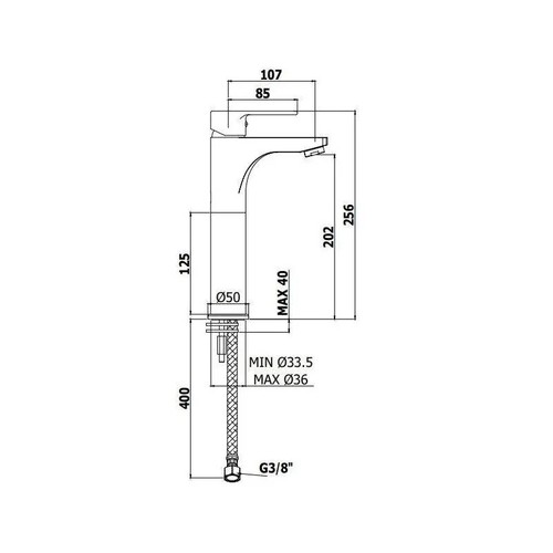 Miscelatore lavabo prolungato RED PAFFONI senza piletta - RED071CR120 - Imagen 2 de 2