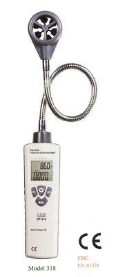 CEM DT-318 Gooseneck Thermometer Air Flow Meter Anemometer Wind Speed Tester !!!