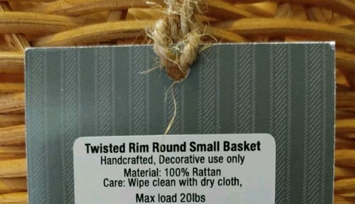 Threshold Designed By Studio McGee Twisted Rim Round Small Decorative Basket - Picture 5 of 6