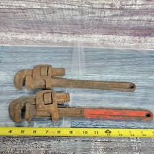 Vintage 14" pipe wrenches steel made in USA 2pcs 