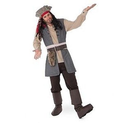Disney Authentic Pirates Of The Caribbean Jack Sparrow Costume Cosplay  Retired L