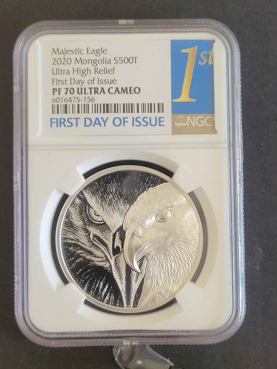2020 Mongolia 500 Togrog Majestic Eagle 1oz Silver Proof Coin NGC